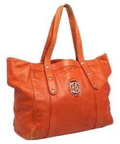 Emporio Armani Orange Leather Tote For Women -Emporio Armani sale luxury women emporio armani used handbags p486960 007