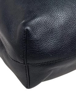 Emporio Armani Black Grained Leather Convertible Tote For Women -Emporio Armani sale luxury women emporio armani used handbags p526935 006