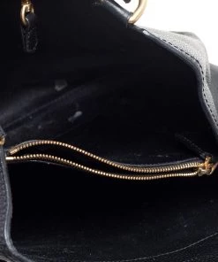 Emporio Armani Black Grained Leather Convertible Tote For Women -Emporio Armani sale luxury women emporio armani used handbags p526935 009