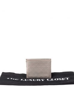 Emporio Armani Grey Leather Card Holder For Women -Emporio Armani sale luxury women emporio armani used handbags p533434 001