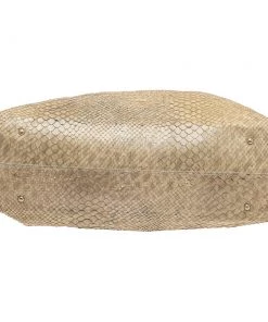 Emporio Armani Beige Glittery Snakeskin Embossed Leather Chain Detail Hobo For Women 19 Emporio Armani Beige Glittery Snakeskin Embossed Leather Chain Detail Hobo For Women -Emporio Armani sale luxury women emporio armani used handbags p549819 007