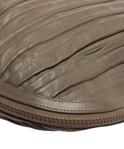 Emporio Armani Grey Leather Leather Zip Around Hobo For Women -Emporio Armani sale luxury women emporio armani used handbags p566012 009