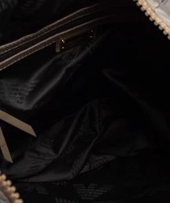 Emporio Armani Grey Leather Leather Zip Around Hobo For Women -Emporio Armani sale luxury women emporio armani used handbags p566012 011