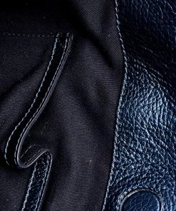 Emporio Armani Metallic Navy Blue Leather Tote For Women -Emporio Armani sale luxury women emporio armani used handbags p567920 005