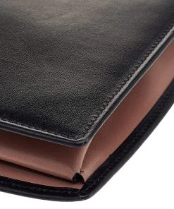 Emporio Armani Black Smooth Leather Clutch For Women -Emporio Armani sale luxury women emporio armani used handbags p586797 009