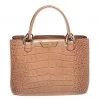 Emporio Armani Brown Croc Embossed Leather Tote For Women -Emporio Armani sale luxury women emporio armani used handbags p607427 002