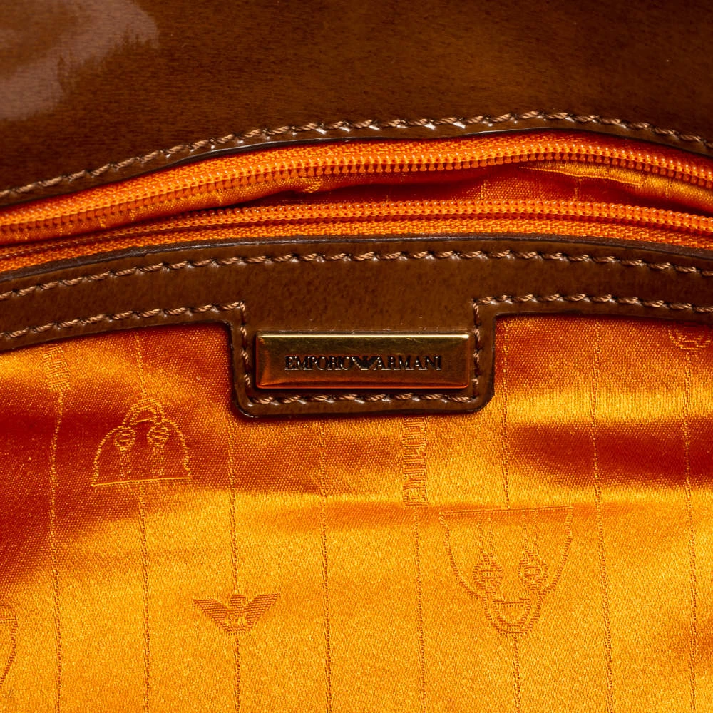 Emporio Armani Brown/Grey Leather And Fabric Long Clutch For Women 11 Emporio Armani Brown/Grey Leather And Fabric Long Clutch For Women - Image 9