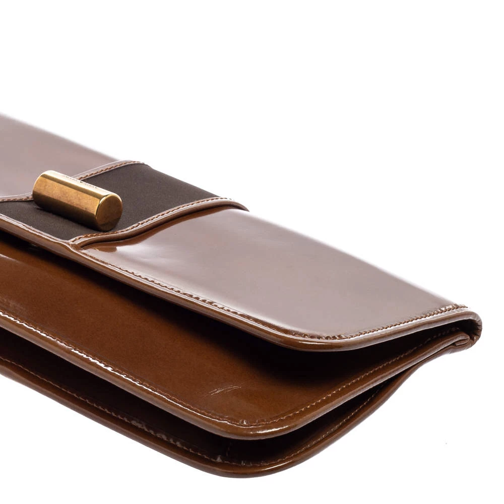 Emporio Armani Brown/Grey Leather And Fabric Long Clutch For Women 14 Emporio Armani Brown/Grey Leather And Fabric Long Clutch For Women - Image 12