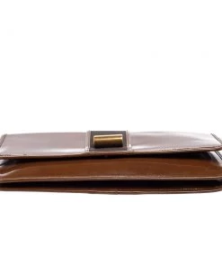 Emporio Armani Brown/Grey Leather And Fabric Long Clutch For Women 19 Emporio Armani Brown/Grey Leather And Fabric Long Clutch For Women -Emporio Armani sale luxury women emporio armani used handbags p619260 007