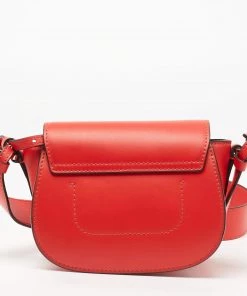 Emporio Armani Red Leather Flap Crossbody Bag For Women -Emporio Armani sale luxury women emporio armani used handbags p643609 012