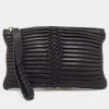 Emporio Armani Black Leather Wrist Clutch For Women -Emporio Armani sale luxury women emporio armani used handbags p647948 001