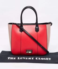 Emporio Armani Tricolor Leather Shopper Tote For Women -Emporio Armani sale luxury women emporio armani used handbags p650127 002