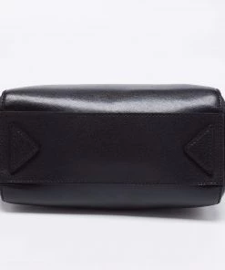 Emporio Armani Black Leather Logo Satchel For Women 19 Emporio Armani Black Leather Logo Satchel For Women -Emporio Armani sale luxury women emporio armani used handbags p661484 006