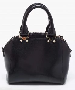 Emporio Armani Black Leather Logo Satchel For Women 17 Emporio Armani Black Leather Logo Satchel For Women -Emporio Armani sale luxury women emporio armani used handbags p661484 007