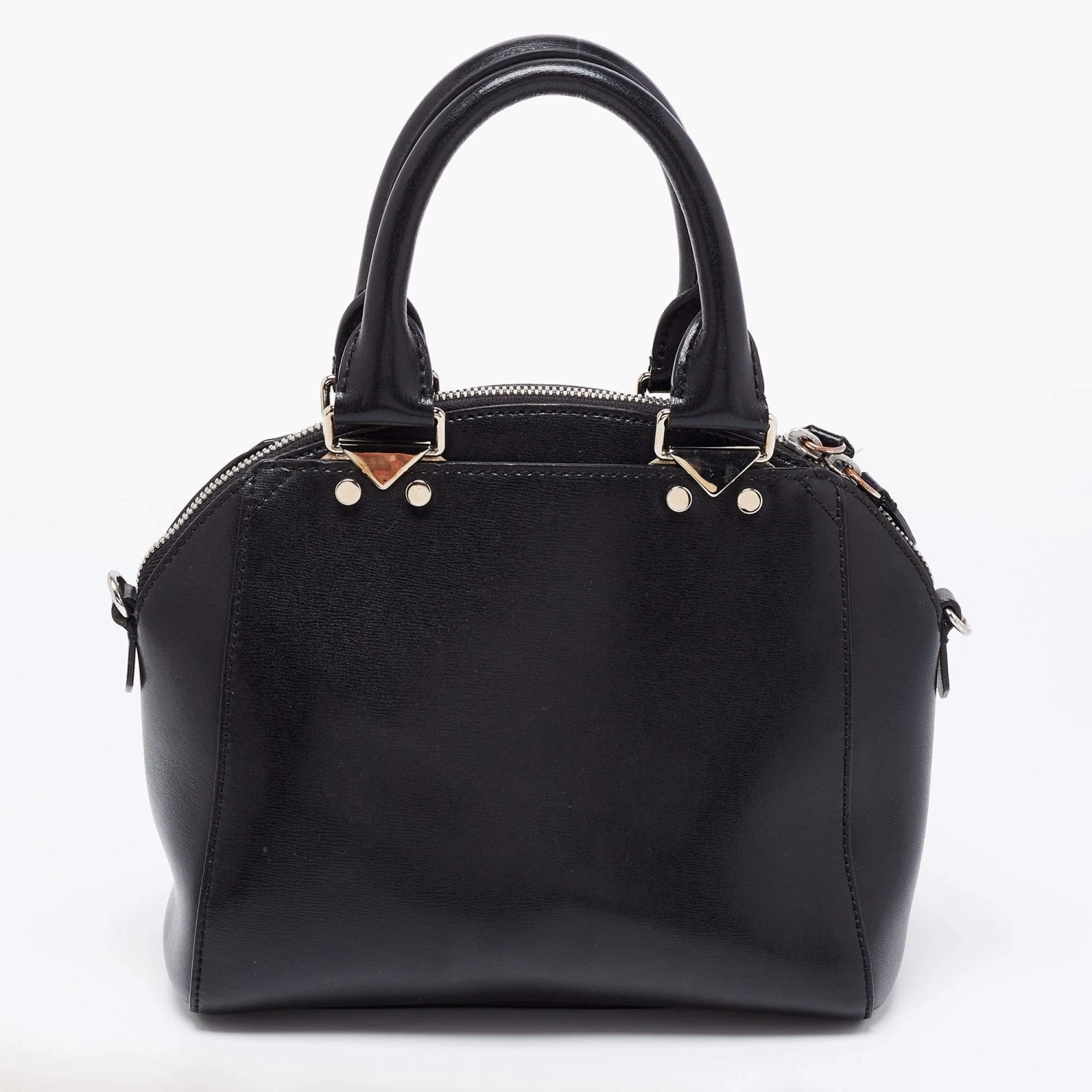 Emporio Armani Black Leather Logo Satchel For Women 6 Emporio Armani Black Leather Logo Satchel For Women - Image 4