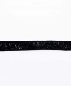 Emporio Armani Black Velvet Flap Shoulder Bag For Women -Emporio Armani sale luxury women emporio armani used handbags p676886 001