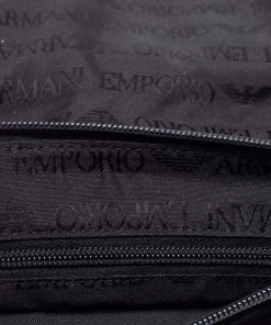 Emporio Armani Black Velvet Flap Shoulder Bag For Women -Emporio Armani sale luxury women emporio armani used handbags p676886 002