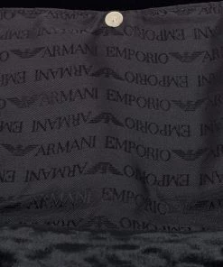 Emporio Armani Black Velvet Flap Shoulder Bag For Women -Emporio Armani sale luxury women emporio armani used handbags p676886 005