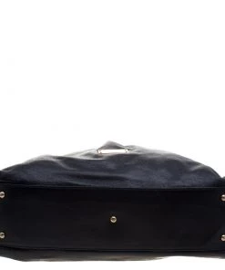 Emporio Armani Black Leather Bow Hobo For Women -Emporio Armani sale luxury women emporio armani used handbags p98446 0006