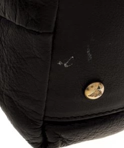 Emporio Armani Black Leather Bow Hobo For Women -Emporio Armani sale luxury women emporio armani used handbags p98446 0011