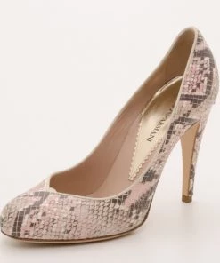 Emporio Armani Pink Python Pumps Size 38 For Women