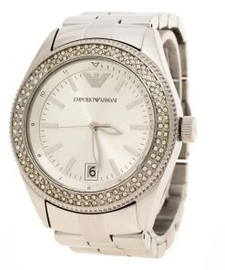 Emporio Armani SIlver Stainless Steel & Crystal AR-5781 Women's Wristwatch 39mm For Women