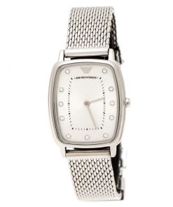 Emporio Armani Silver Stainless Steel Epsilon AR2495 Women's Wristwatch 24 Mm For Women