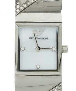 Emporio Armani Crystal Set Bangle Womens Wristwatch 20 MM For Women
