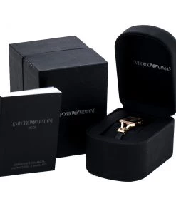 Emporio Armani Black Rose Gold Plated Stainless Steel Classic AR7373 Women's Wristwatch 20 Mm For Women -Emporio Armani sale luxury women emporio armani used watches p272505 001