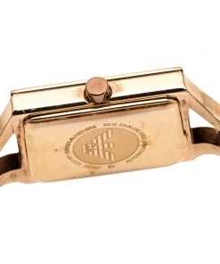 Emporio Armani Black Rose Gold Plated Stainless Steel Classic AR7373 Women's Wristwatch 20 Mm For Women -Emporio Armani sale luxury women emporio armani used watches p272505 004