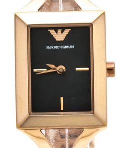 Emporio Armani Black Rose Gold Plated Stainless Steel Classic AR7373 Women's Wristwatch 20 Mm For Women -Emporio Armani sale luxury women emporio armani used watches p272505 008