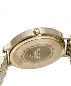 Emporio Armani Mother Of Pearl Yellow Gold Tone Stainless Steel AR11007 Women's Wristwatch 32 Mm For Women -Emporio Armani sale luxury women emporio armani used watches p313203 001