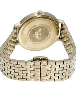 Emporio Armani Mother Of Pearl Yellow Gold Tone Stainless Steel AR11007 Women's Wristwatch 32 Mm For Women -Emporio Armani sale luxury women emporio armani used watches p313203 002