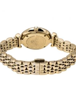 Emporio Armani Silver Yellow Gold Tone Stainless Steel Classic AR1877 Women's Wristwatch 32 Mm For Women -Emporio Armani sale luxury women emporio armani used watches p325131 001