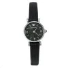 Emporio Armani Black Mother Of Pearl Stainless Steel Leather Classic Retro AR1684 Women's Wristwatch 22 Mm For Women