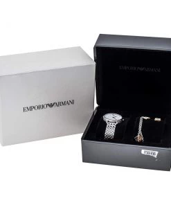 Emporio Armani White Stainless Steel Two-Hand AR80023 Wristwatch 32 Mm Set With Earrings And Bracelet For Women -Emporio Armani sale luxury women emporio armani used watches p355880 012