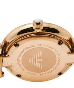 Emporio Armani Grey Two-Tone Stainless Steel Classic AR1840 Women's Wristwatch 32 Mm For Women -Emporio Armani sale luxury women emporio armani used watches p411505 002