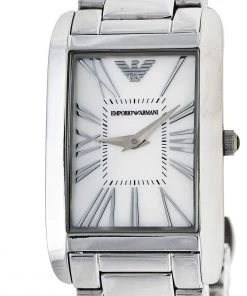 Emporio Armani Mother Of Pearl Stainless Steel Classic AR2037 Women's Wristwatch 24.50 Mm For Women -Emporio Armani sale luxury women emporio armani used watches p428758 005