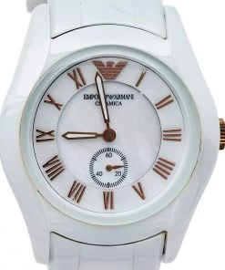 Emporio Armani Mother Of Pearl Ceramic Classic AR1418 Women's Wristwatch 35 Mm For Women -Emporio Armani sale luxury women emporio armani used watches p431857 007