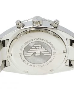 Emporio Armani White Stainless Steel Sportivo Chrono AR5940 Women's Wristwatch 38 Mm For Women -Emporio Armani sale luxury women emporio armani used watches p459996 006