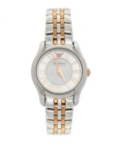 Emporio Armani Silver Two-Tone Stainless Steel AR1825 Women's Wristwatch 27 Mm For Women