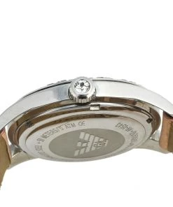 Emporio Armani Mother Of Pearl Stainless Steel Leather AR-0543 Women's Wristwatch 38 Mm For Women -Emporio Armani sale luxury women emporio armani used watches p557814 004