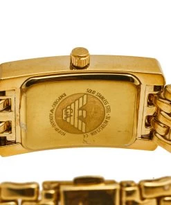 Emporio Armani Cream Gold Plated Stainless Steel AR0124 Women's Wristwatch 20 Mm For Women -Emporio Armani sale luxury women emporio armani used watches p564559 003
