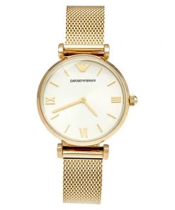 Emporio Armani Champagne Gold Plated Stainless Steel AR-1957 Women's Wristwatch 32 Mm For Women