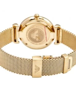 Emporio Armani Champagne Gold Plated Stainless Steel AR-1957 Women's Wristwatch 32 Mm For Women -Emporio Armani sale luxury women emporio armani used watches p568748 008