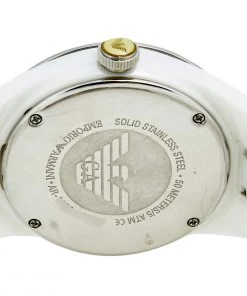 Emporio Armani Mother Of Pearl Ceramic Stainless Steel AR-1426 Women's Wristwatch 39 Mm For Women -Emporio Armani sale luxury women emporio armani used watches p585399 002