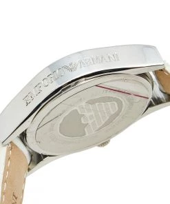 Emporio Armani Mother Of Pearl Stainless Steel Leather AR1669 Women's Wristwatch 35 Mm For Women -Emporio Armani sale luxury women emporio armani used watches p586592 005
