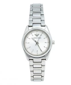 Emporio Armani Silver Stainless Steel Tazio AR6028 Women's Wristwatch 26 Mm For Women