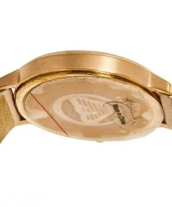 Emporio Armani Silver Rose Gold Plated Stainless Steel Leather AR2510 Women's Wristwatch 32 Mm For Women -Emporio Armani sale luxury women emporio armani used watches p597843 005