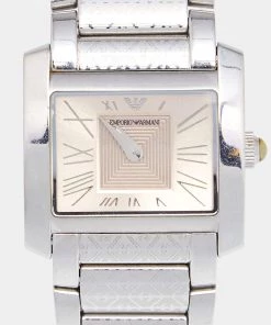 Emporio Armani Champagne Stainless Steel AR5709 Women's Wristwatch 27 Mm For Women -Emporio Armani sale luxury women emporio armani used watches p626757 007